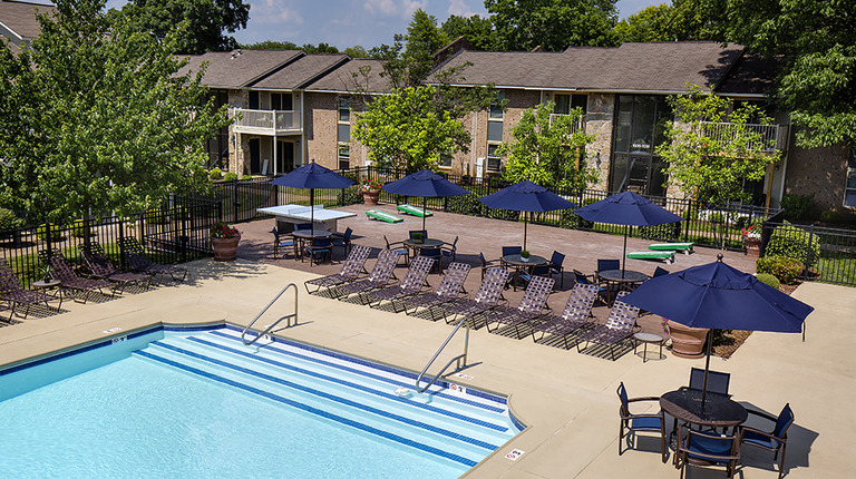 Resort-Inspired Pool with Sundeck and Lounge Seating