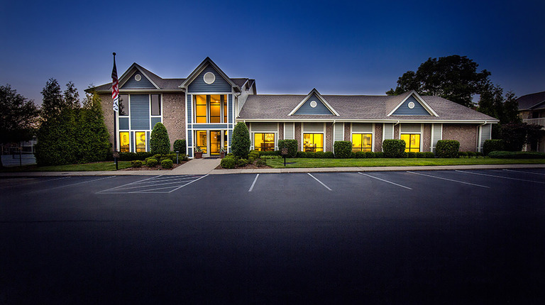 Leasing Center at Dusk